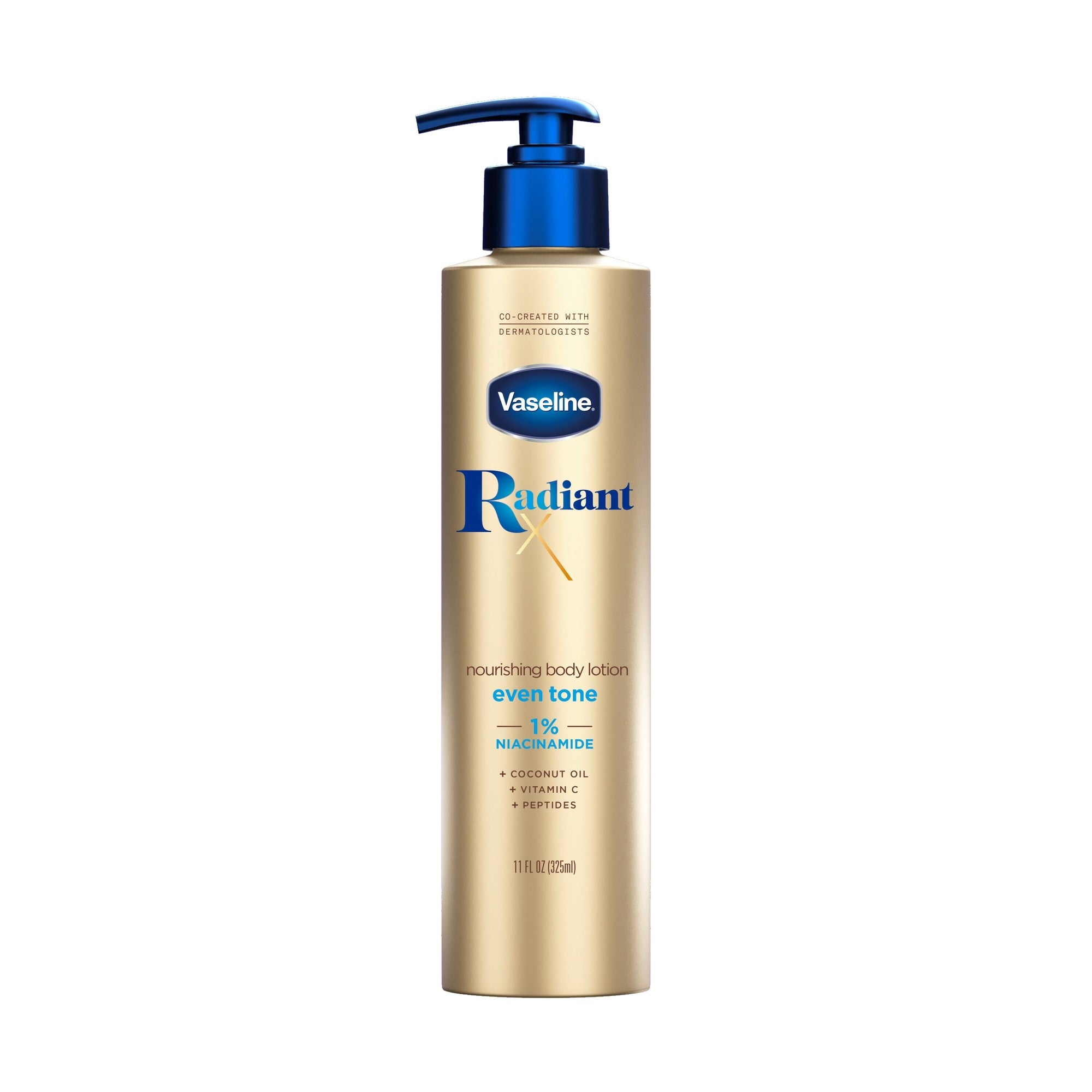 Vaseline Radiant X Even Tone Body Lotion with Niacinamide and Peptides, 11 Oz - Bellso